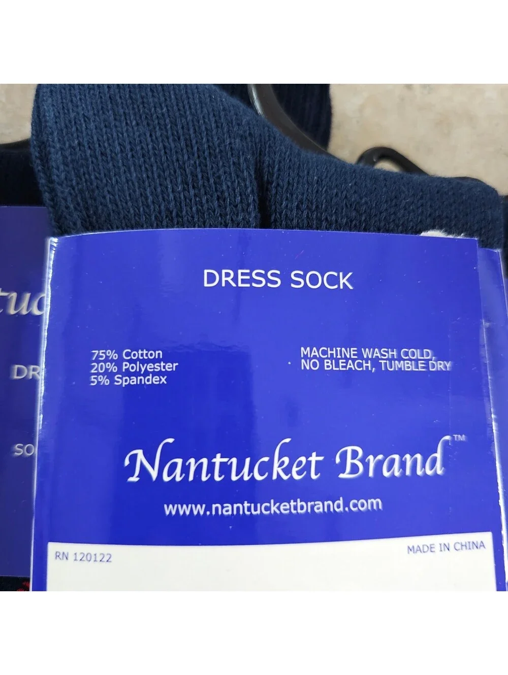 Nantucket Brand Men's Navy Blue Dress Socks Size 9-11 - Pack of 5